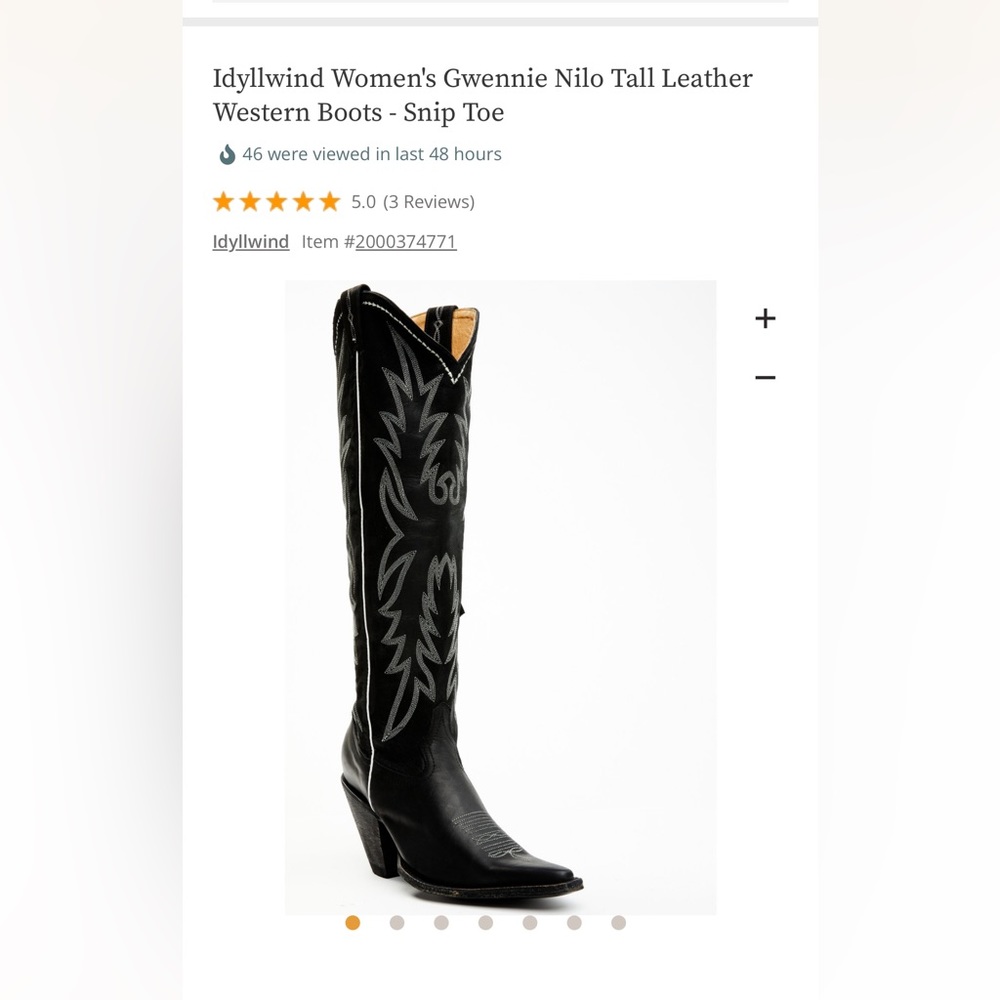 IDYLLWIND Gwennie Boots Black Leather 8.5 worn once!
